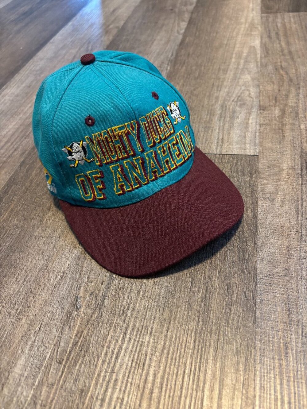 Vintage Drew Pearson Mighty Ducks of Anaheim Embroidered Hat All Over Print AOP